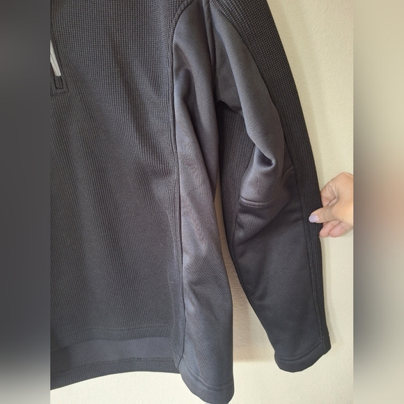 Spyder Black Mens Pullover Softshell Waffle Texture 1/4 Zip Jacket Size L - Picture 5 of 8